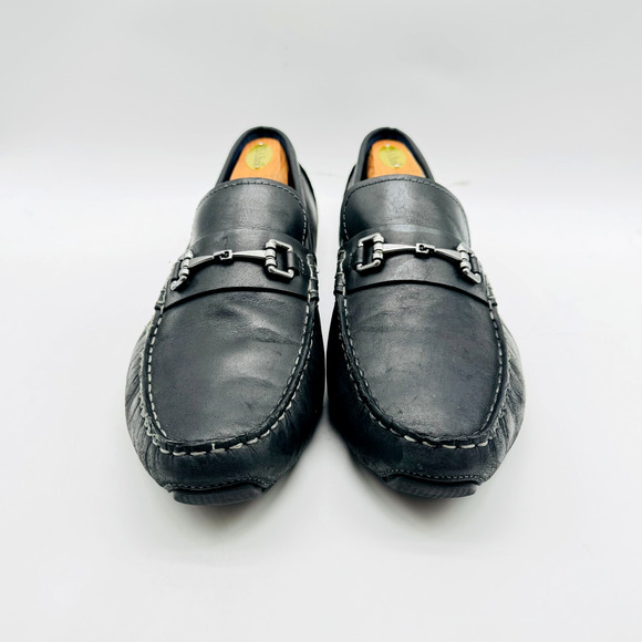 Cole Haan Shoes Mens 11.5 Black Leather Driving Moccasins Vtg Horsebit Loafers - Picture 9 of 13